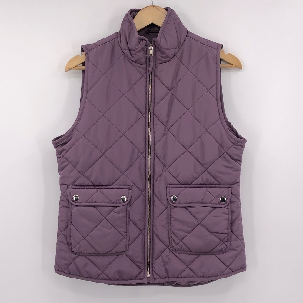 NEW Thread & Supply Wanderer Quilted Puffer Zip Front Vest In Purple Size Medium